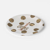 ブロンズ水玉模様バラ金ゴールドONE 1 1st誕生日 ペーパープレート (アングル)