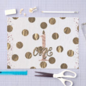 ブロンズ水玉模様バラ金ゴールドONE 1 1st誕生日 薄葉紙 (クラフト)