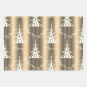 ブロンズ淡い色のと金ゴールドのクリスマス ラッピングペーパーシート (正面)