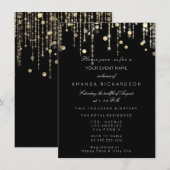 ブロンズ王室の金ゴールドドリップ誕生日ブライダルシャワーInv 招待状 (正面/裏面)