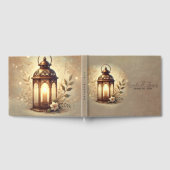 ブロンズ白熱［赤熱］光を放つランタン素朴ロマン結婚ス ゲストブック (全面)