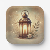 ブロンズ白熱［赤熱］光を放つランタン素朴ロマン結婚ス ペーパープレート (正面)