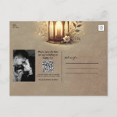 ブロンズ白熱［赤熱］光を放つランタン素朴ロ救マン日付 案内ポストカード (裏面)