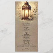 ブロンズ白熱［赤熱］光を放つランタン素朴結婚式 プログラム (裏面)