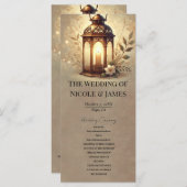 ブロンズ白熱［赤熱］光を放つランタン素朴結婚式 プログラム (正面/裏面)