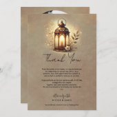 ブロンズ白熱［赤熱］光を放つラ素朴ンさん結婚ありがとう 招待状 (正面/裏面)