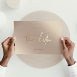 ブロンズ結婚のサンキューカードエレガントスクリプト ポストカード