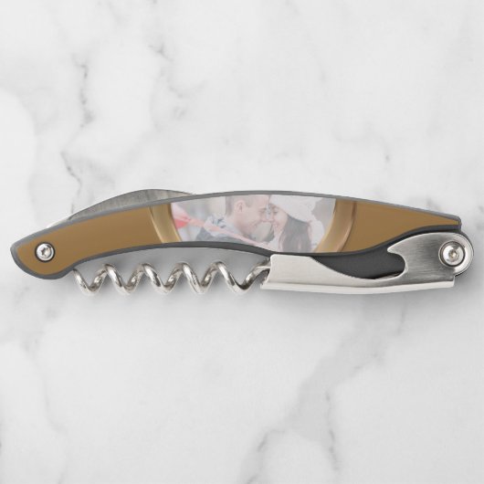 ブロンズ結婚の記念日8年の写真反転 ソムリエナイフ (裏面)