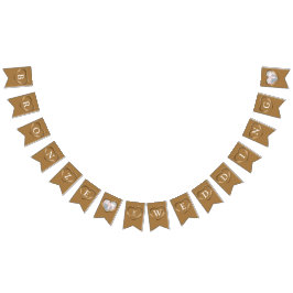 ブロンズ結婚の8周年記念写真カスタム写真 バンティングフラッグ