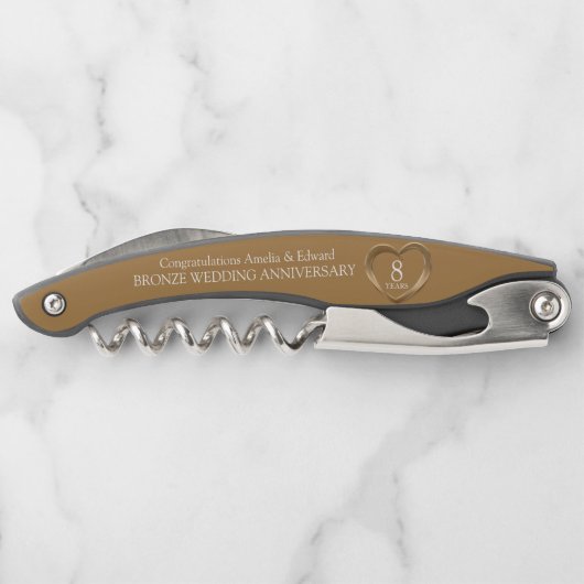 ブロンズ結婚ズ記念日8年ハート ソムリエナイフ (裏面)