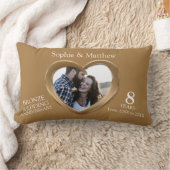 ブロンズ結婚記念写真ハート ランバークッション (ブランケット)