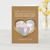 ブロンズ結婚8周年記念写真カード カード (黄色い花)