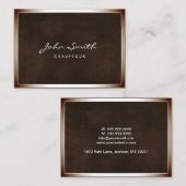 ブロンズ縁どチョーフュールチュビービジネスカード 名刺 (正面/裏面)