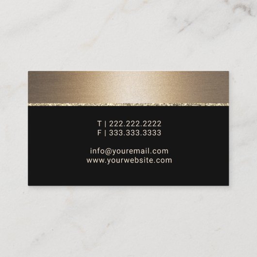 ブロンズ縁どメクアップアーティスト美容師サロン 名刺 (裏面)