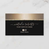 ブロンズ縁どメクアップアーティスト美容師サロン 名刺 (正面)