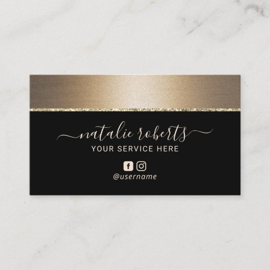 ブロンズ縁どメクアップアーティスト美容師サロン 名刺 (正面)