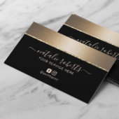 ブロンズ縁どメクアップアーティスト美容師サロン 名刺