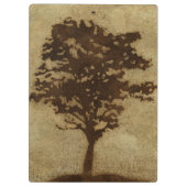 ブロンズ背景の木のシルエット クリップボード (裏面)