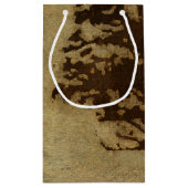 ブロンズ背景の木のシルエット スモールペーパーバッグ (裏面)