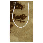 ブロンズ背景の木のシルエット スモールペーパーバッグ (正面)