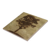 ブロンズ背景の木のシルエット タイル (側面)