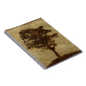 ブロンズ背景の木のシルエット ノートブック (右側)