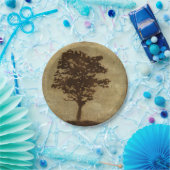 ブロンズ背景の木のシルエット ペーパープレート (パーティー)