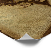 ブロンズ背景の木のシルエット ポスター (角)