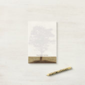 ブロンズ背景の木のシルエット ポストイット (デスク上)