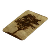 ブロンズ背景の木のシルエット マグネット (左側)