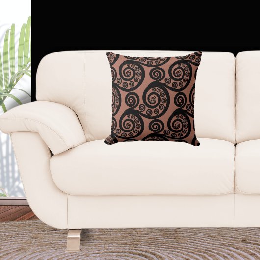 ブロンズ自然とブラックファーンフォンドスワール クッション