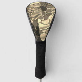 ブロンズ色の丸みを帯びた形状、光沢のある光金ゴールド ゴルフヘッドカバー