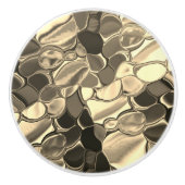 ブロンズ色の丸みを帯びた形状、光沢のある光金ゴールド セラミックノブ (正面)