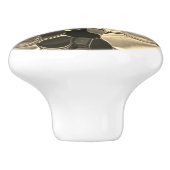 ブロンズ色の丸みを帯びた形状、光沢のある光金ゴールド セラミックノブ (側面)