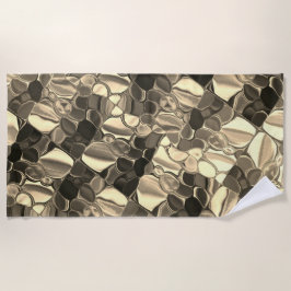 ブロンズ色の丸みを帯びた形状、光沢のある光金ゴールド ビーチタオル