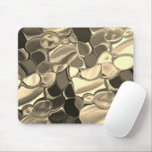 ブロンズ色の丸みを帯びた形状、光沢のある光金ゴールド マウスパッド (マウス)