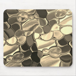 ブロンズ色の丸みを帯びた形状、光沢のある光金ゴールド マウスパッド