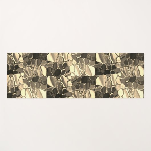 ブロンズ色の丸みを帯びた形状、光沢のある光金ゴールド ヨガマット (正面(横))