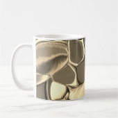 ブロンズ色またはベージュ、光沢のある丸い形状 コーヒーマグカップ (左)