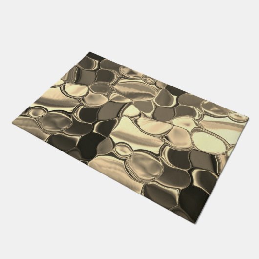 ブロンズ色またはベージュ、光沢のある丸い形状 ドアマット (アングル)