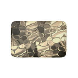 ブロンズ色またはベージュ、光沢のある丸い形状 バスマット