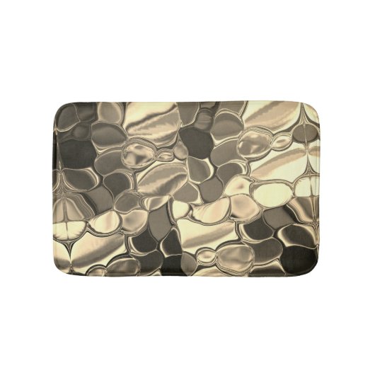 ブロンズ色またはベージュ、光沢のある丸い形状 バスマット (正面)