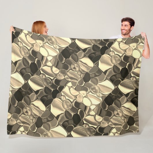 ブロンズ色またはベージュ、光沢のある丸い形状 フリースブランケット (インサイチュ)