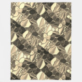 ブロンズ色またはベージュ、光沢のある丸い形状 フリースブランケット (正面)