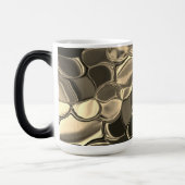 ブロンズ色またはベージュ、光沢のある丸い形状 モーフィングマグカップ (左)