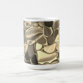 ブロンズ色またはベージュ、光沢のある丸い形状 モーフィングマグカップ (中央)