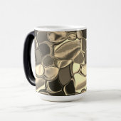 ブロンズ色またはベージュ、光沢のある丸い形状 モーフィングマグカップ (正面左)