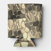 ブロンズ色またはベージュ、光沢のある丸い形状 缶クーラー (正面)