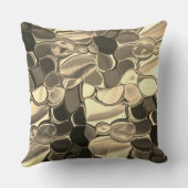 ブロンズ色、澄ん金ゴールド、光沢の丸い形状 クッション (裏面)