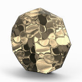 ブロンズ色、澄ん金ゴールド、光沢の丸い形状 フォトブロック (右)